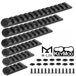 Ensemble de 6 rails M-lok avec jeu de 12 vis et &eacute;crous