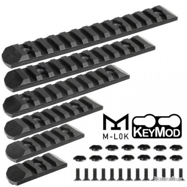 Ensemble de 6 rails M-lok avec jeu de 12 vis et �crous