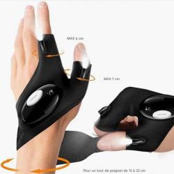 Gants Led Etanche Lampe De Poche Homme Femme P&ecirc;che Chasse Cyclisme Bricolage Nuit Exterieur Lumineux