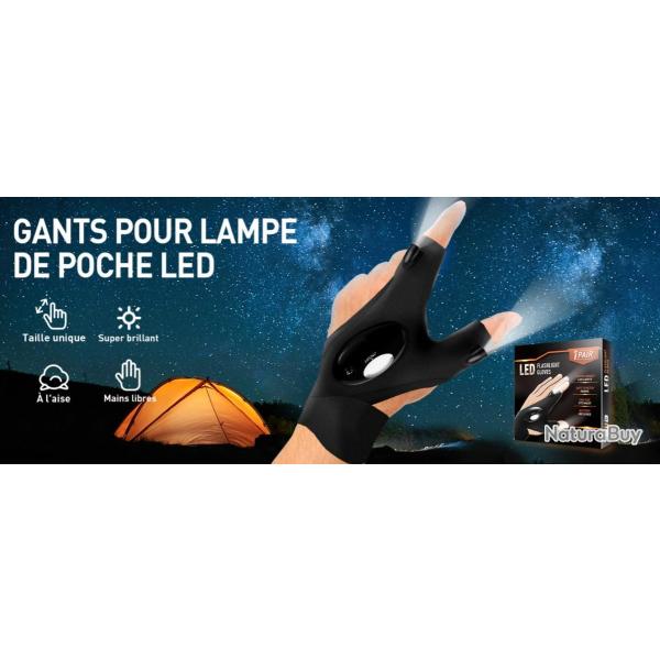 Gants Led Etanche Lumineux Lampe Poche Homme Femme P�che Chasse Cyclisme Bricolage Nuit OOTDOOR