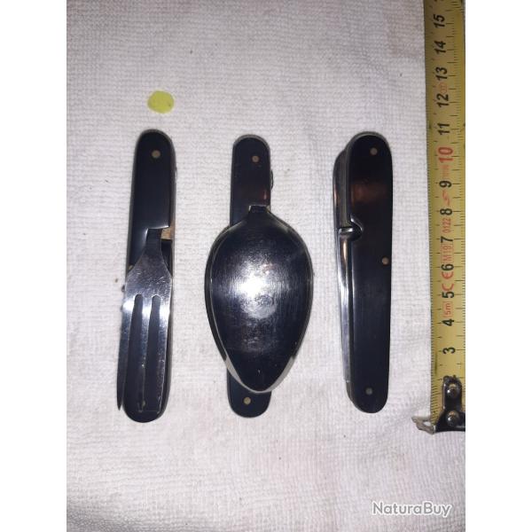 Lot de couverts pliables GML ROSTFR avec �tui cuir d'origine