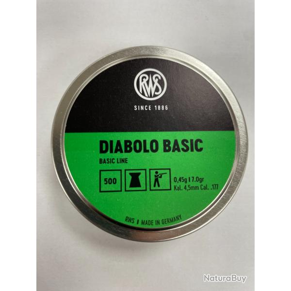 RWS PLOMD DAIBOLO BASIC 0.45G/17GR CAL 4.5MM BTE DE 500 VENDU PAR 5 BOITES FRAIS DE PORT OFFERT