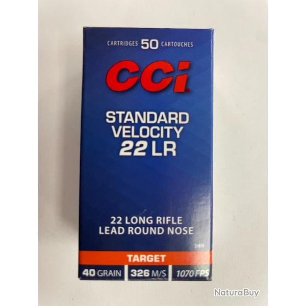 CCI STANDARD CAL 22 LR 2.6G/40GR BOITE DE 50 BALLES VENDU PAR 5 BOITES FRAIS DE PORT OFFERT