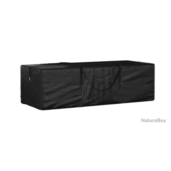 Sac de rangement noir en PE 135x40x55 cm pour coussins jardin et terrasse