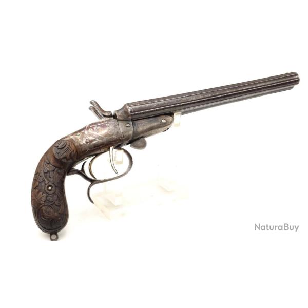PISTOLET DE V�NERIE JUXTAPOS� � CHIENS EXT�RIEURS CALIBRE 12mm/50 �MILIO LAPORT & Cia RIO DE JANEIRO