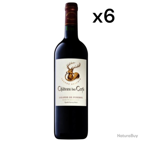 "Ch�teau des Cerfs" AOC Lalande de Pomerol, 2022, le carton de 6 bouteilles, BIO