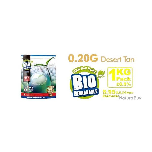 BILLES BIO 0.20G DESERT EN SACHET DE 1KG "G&G ARMAMENT"
