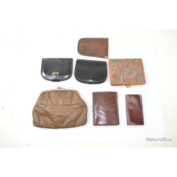 Lot de porte monnaie vintage en cuir. Ann�es 1930 - 1960. Costumes collection reconstitution d�co