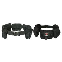 Ceinture Tactique 6-en-1 MOLLE Nylon 1000D R&eacute;glable 5 Pochettes D&eacute;tachables Boucle Rapide Chasse noi