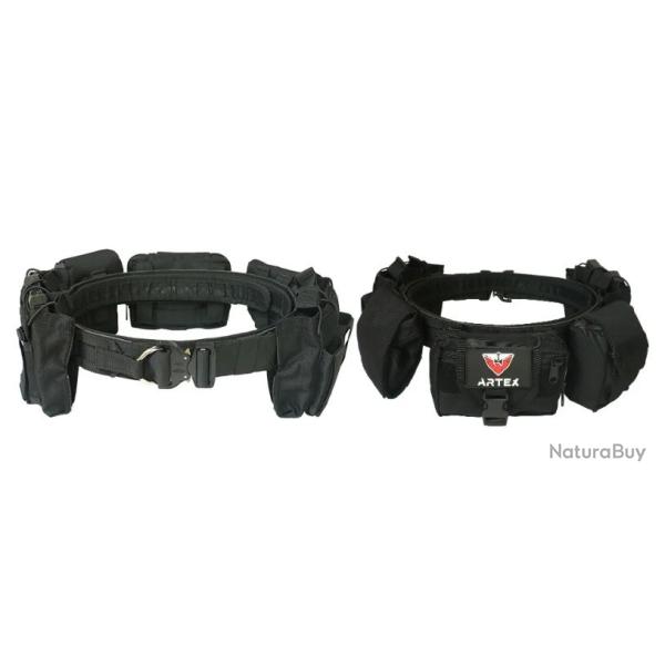 Ceinture Tactique 6-en-1 Pochettes Molle Ceinture de Combat R�glable  D�gagement Rapide Nylon Noir