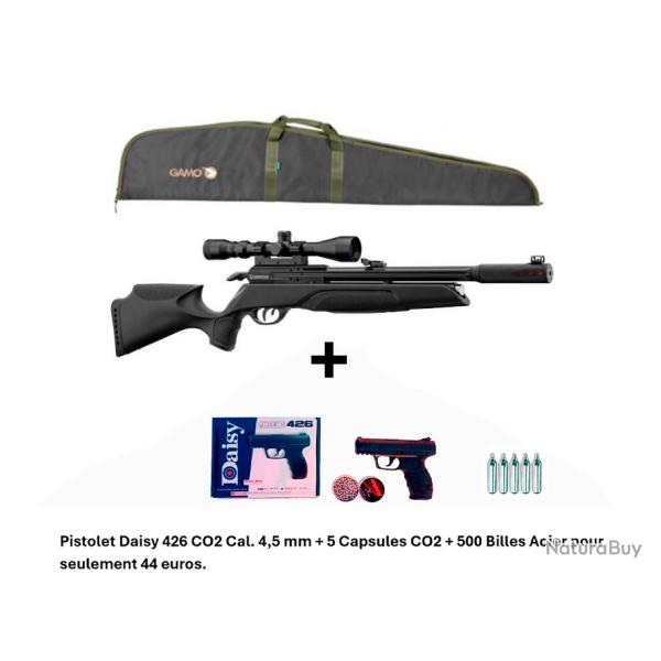 PACK COMBIN� ! PACK3 Carabine Arrow Gamo 4,5 mm + Pistolet Daisy 426 + 500 billes en acier + 5 CO2
