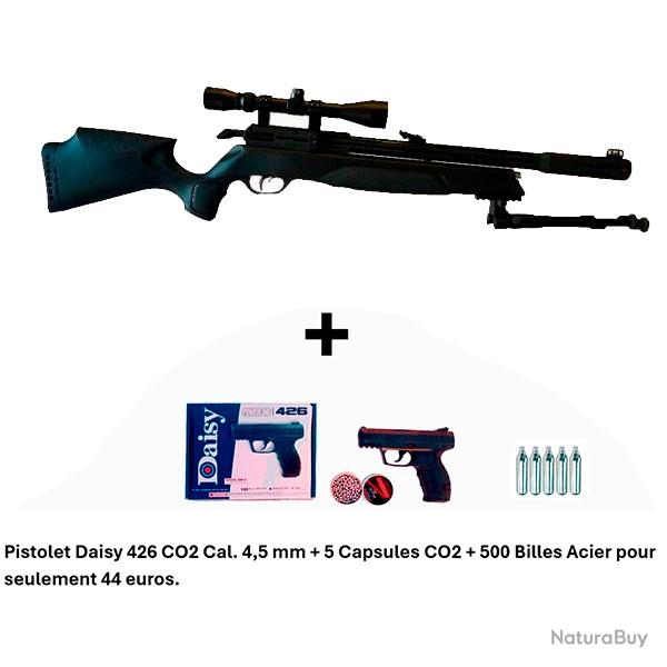 PACK COMBIN� ! PACK4 Carabine Arrow Gamo 4,5 mm + Pistolet Daisy 426 + 500 billes en acier + 5 CO2