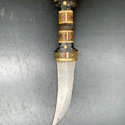 ANCIEN POIGNARD SYRIEN DU MILIEU DU XIX&deg; SIECLE, PAS DE FOURREAU MAIS PIECE TOP