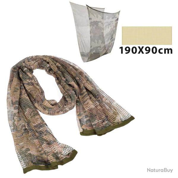 FOULARD FILET CAMOUFLAGE POUR CAMPING XXL 190x90cm - CP - LIVRAISON GRATUITE