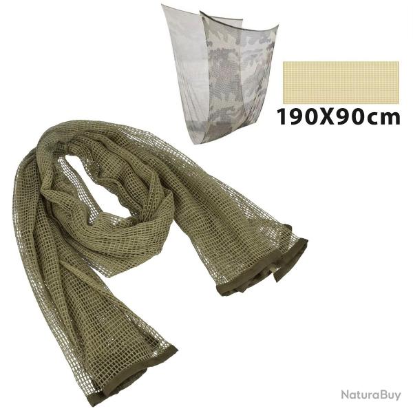 FOULARD FILET CAMOUFLAGE POUR CAMPING XXL 190x90cm - VERT - LIVRAISON GRATUITE