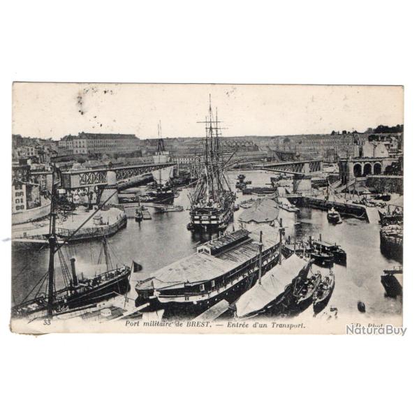 CPA- Marine Militaire -BREST - Port Militaire - Entr�e d'un Transport N�1298