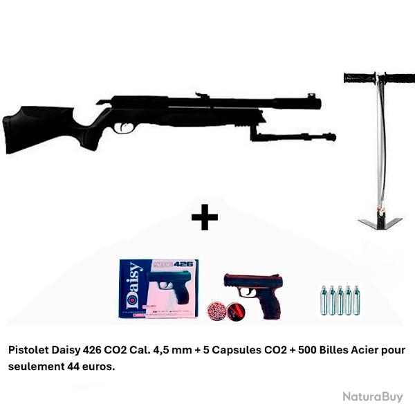 PACK COMBIN� ! PACK11 Carabine Arrow Gamo 4,5 mm + Pistolet Daisy 426 + 500 billes en acier + 5 CO2