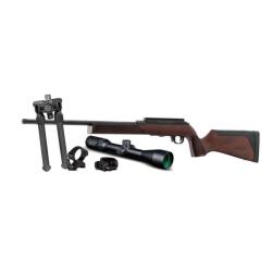Pack carabine Force B1 cal.22LR 10cps version bois 20" + bipied + lunette + montage