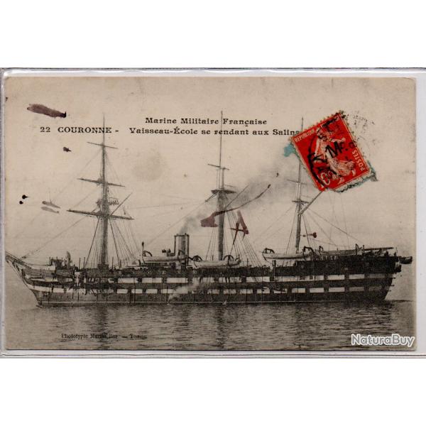 CPA- Marine Militaire - FRAN�AISE COURONNE VAISSEAU �COLE SE RENDANT AUX SALINA N�1029
