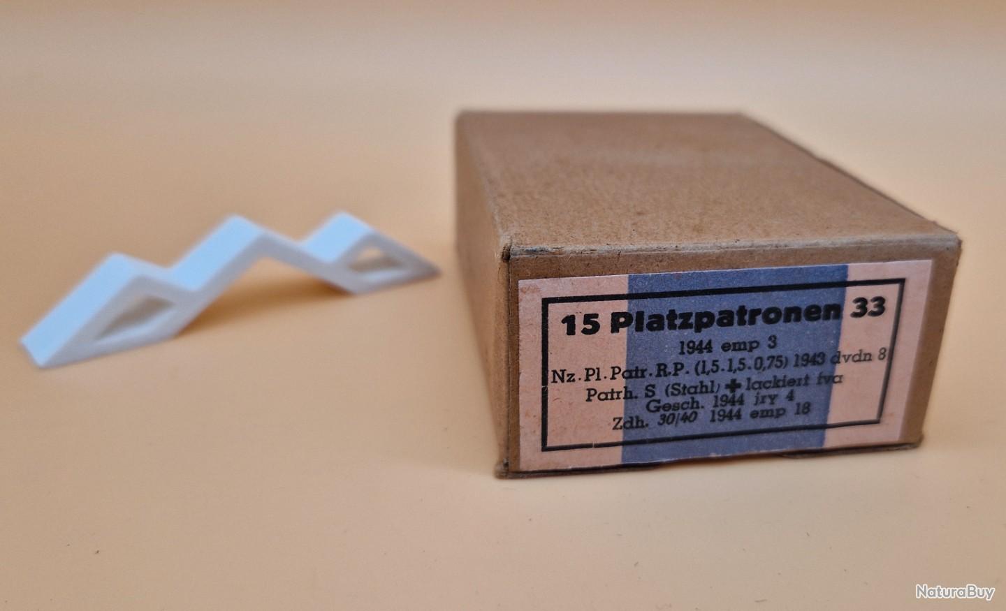 Boite de 15 cartouches de 7,92mm vide allemande Mauser 98K (16