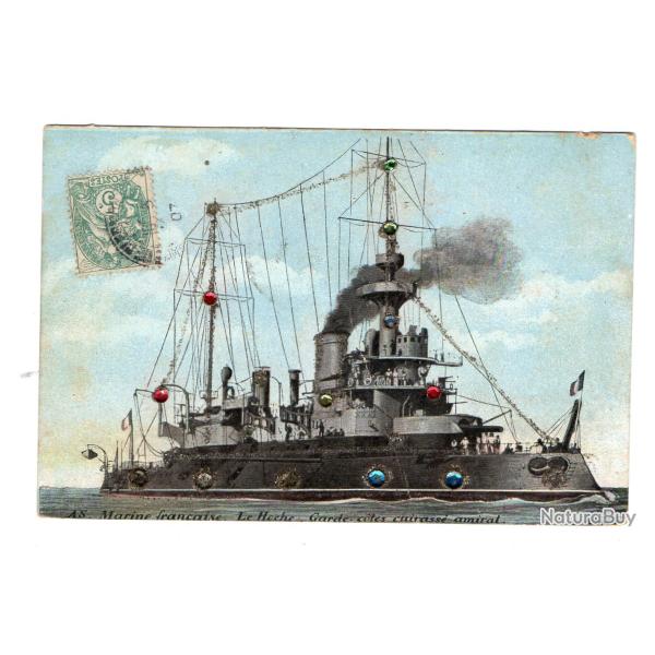 CPA- Marine Militaire - FRAN�AISE - Le Hoche Garde Cotes Cuirass� Amiral N�1114