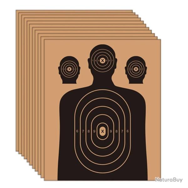 Cibles humaine carton 40x33 cm 10pcs - 10pcs