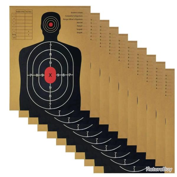 Cibles humaine carton 40x33 cm 10pcs - 10pcs type 2