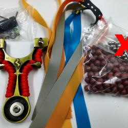 Lance pierre  avec vis&eacute;e - 4 &eacute;lastiques + 200 billes