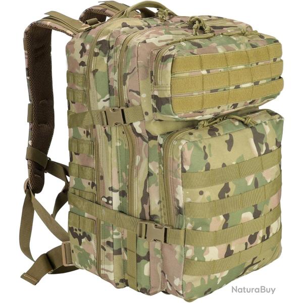 Sac a Dos Tactique Militaire 45L tanche Pche Chasse Trekking Randonne Escalade Camping