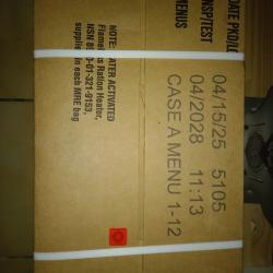 (Carton Complet) 12 Ration de Combat USA MRE Type A