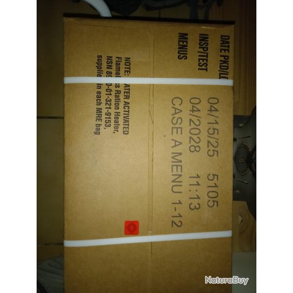 (Carton Complet) 12 Ration de Combat USA MRE Type A