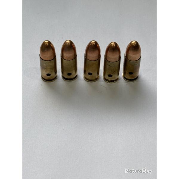 Lot de 5 Munition 9x19 (para) collection inerte