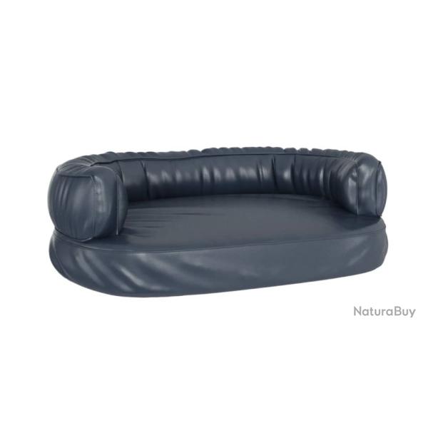 Lit ergonomique pour petit chien Mousse Bleu fonc� Similicuir 75x53 cm confort