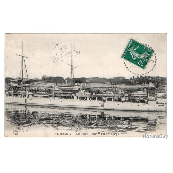CPA- Marine Militaire FRAN�AISE - Brest - Le Torpilleur "Flanmberge"N�1283
