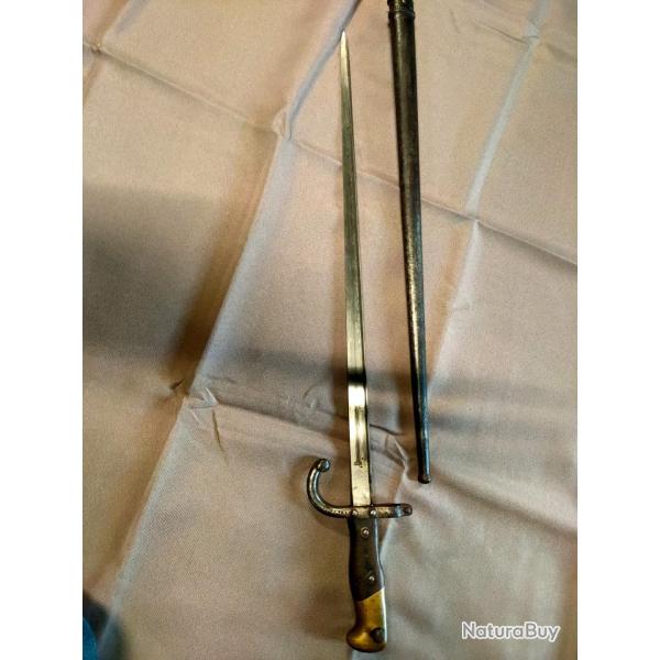 ba�onnette de fusil Gras 1879  tbe , monomatricule