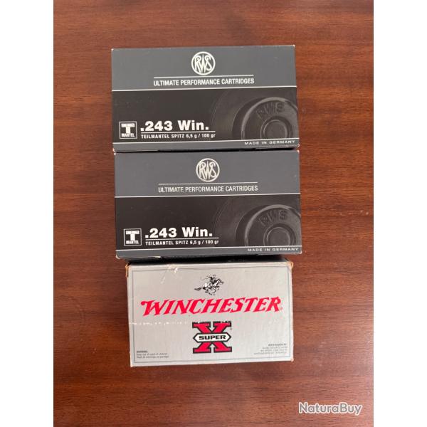 3 bo�tes de balles 243 WIN