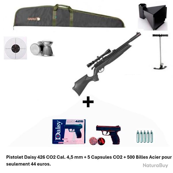 PACK COMBIN� ! PACK15 Carabine Arrow Gamo 5,5 mm + Pistolet Daisy 426 + 500 billes en acier + 5 CO2