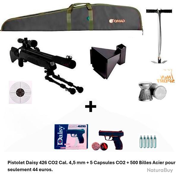 PACK COMBIN� ! PACK19 Carabine Arrow Gamo 5,5 mm + Pistolet Daisy 426 + 500 billes en acier + 5 CO2