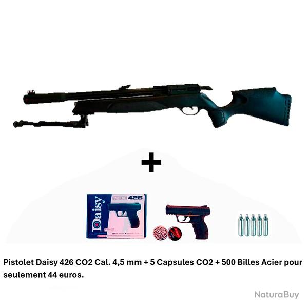 PACK COMBIN� ! P-0 Carabine Arrow Gamo 4,5 m + Pistolet Daisy 426 + 500 billes + 5 CO2 + Laser rouge