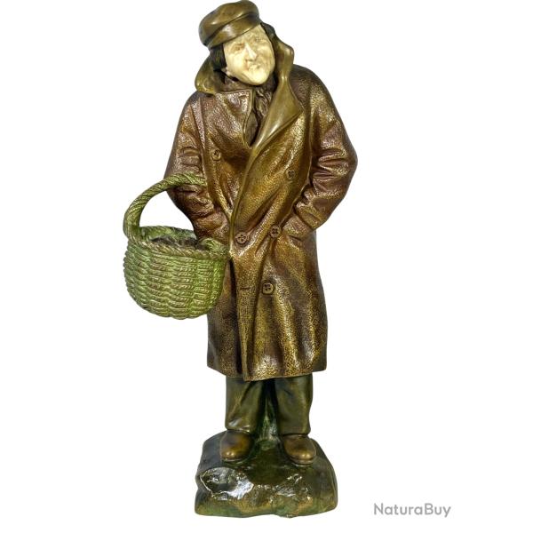 Secarel chrys�l�phantine le porteur de pommes bronze et ivoire sculpture