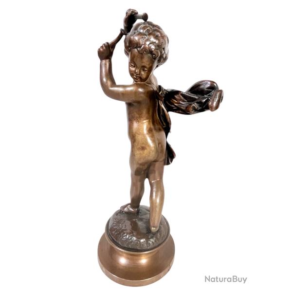 Bronze enfant musicien par  Clodion Putti