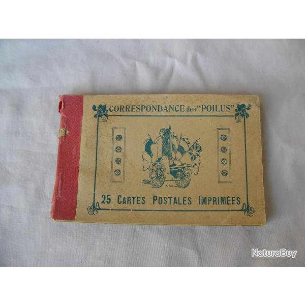 WW1 FRANCE CARNET NEUF MILITAIRE FRANCAIS " CORRESPONDANCE DES POILUS 25 CARTES POSTALES IMPRIM�ES "