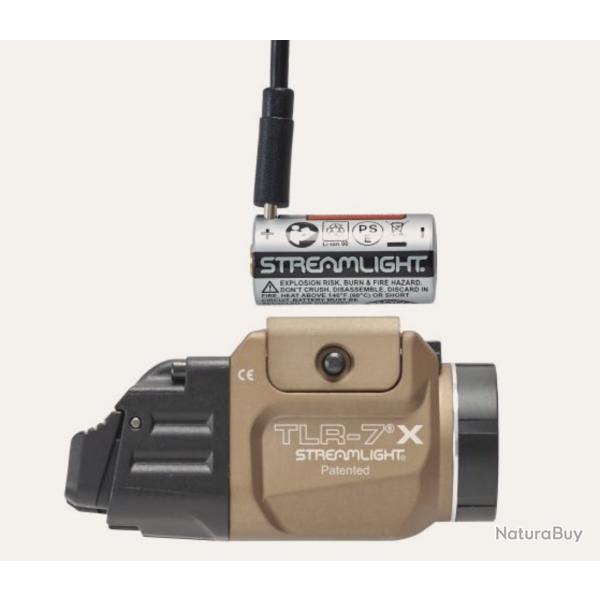 LAMPE TACTIQUE STREAMLIGHT TLR-7 X USB - SWITCH HAUT ET BAS (FDE)