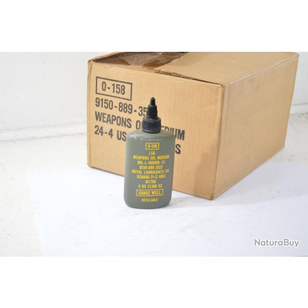 Huile pour arme US ARMY 0-158 LSA Weapons Oil Medium 4oz (30ml). Qualit militaire nettoyage