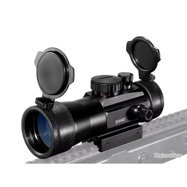 Red dot avec zoom 3X44 point rouge et vert pour rail de 11 et22 mm