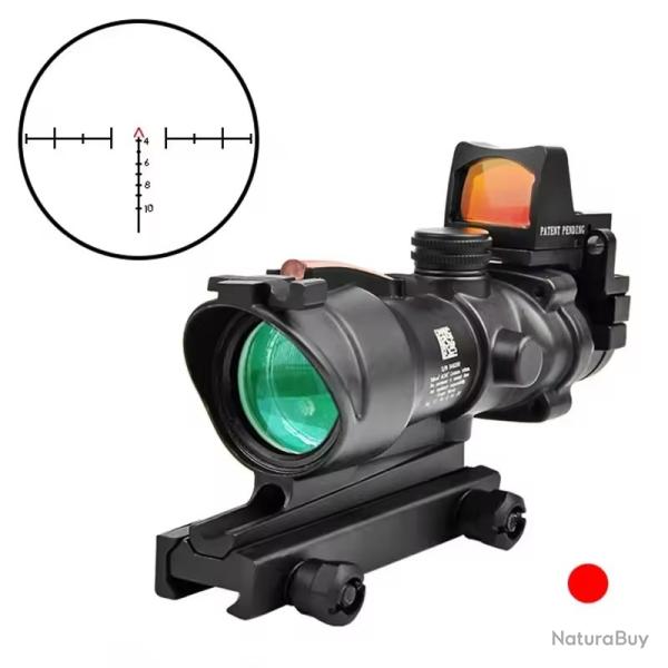 Viseur point rouge Red Dot ACOG 4x32 avec Fibre optique Rouge avec red dot RMR
