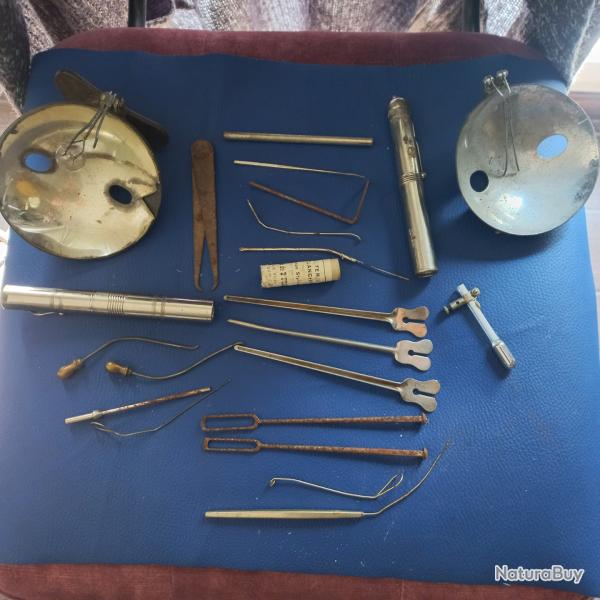 lot d'anciens instruments m�dicaux / m�decine