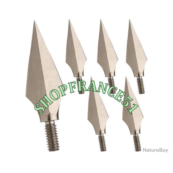 6 petites pointes en acier pour arc ou arbalte