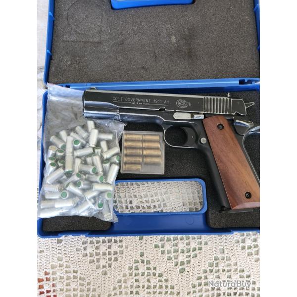 COLT 1911 P.A.K UMAREX CUSTOMIS� ASPECT VIEILLI ET CROSSES EN BOIS