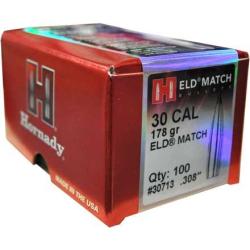 Ogives HORNADY ELD MATCH - Cal: 30 (.308") - 178gr - boite de 100